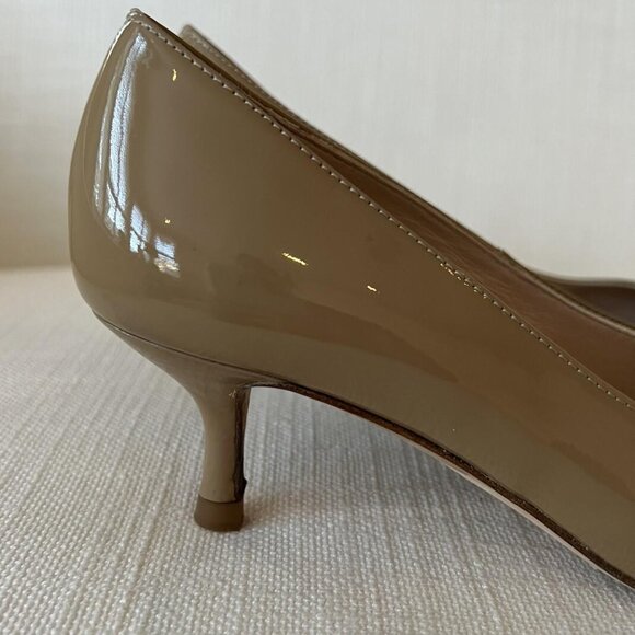 L K Bennett Nude Patent Kitten Heel Court Shoes - Picture 8 of 12